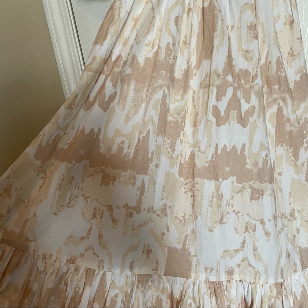 NWT Cleobella Catalina Midi Dress Watercolor Print Sz Small Neutral Tiered Boho - Picture 12 of 16